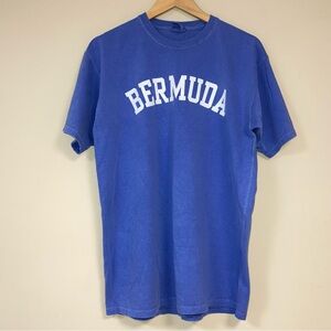 Bermuda Blue TShirt Women’s Large Short Sleeve Top Vacation Travel Summer Trip